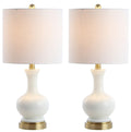 Set of Two 22" Gold Novelty Table Lamps With Globe Shades