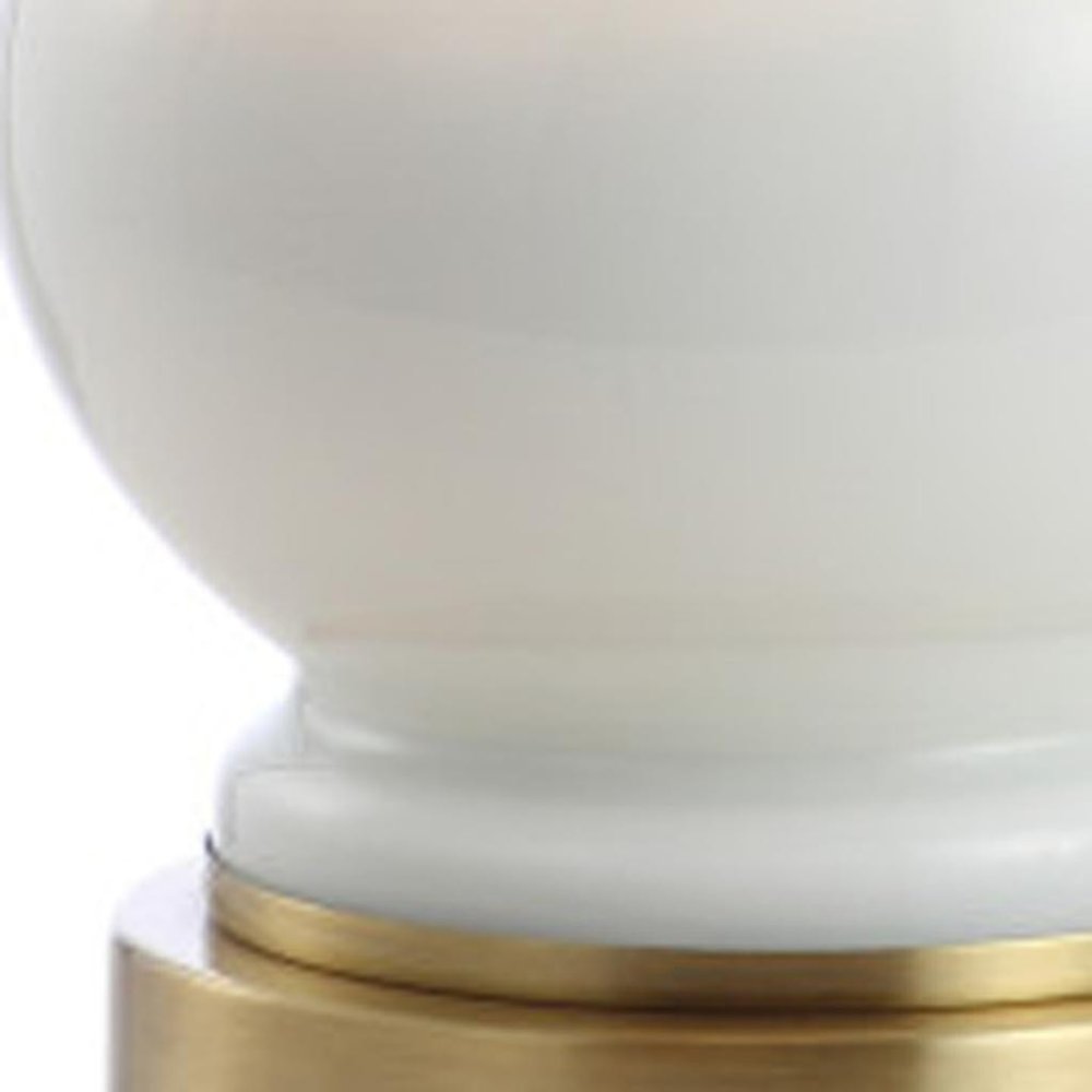 Set of Two 22" Gold Novelty Table Lamps With Globe Shades close-up detail