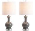 Set of Two 22" Silver Urn Bedside Lamps With Drum Shades