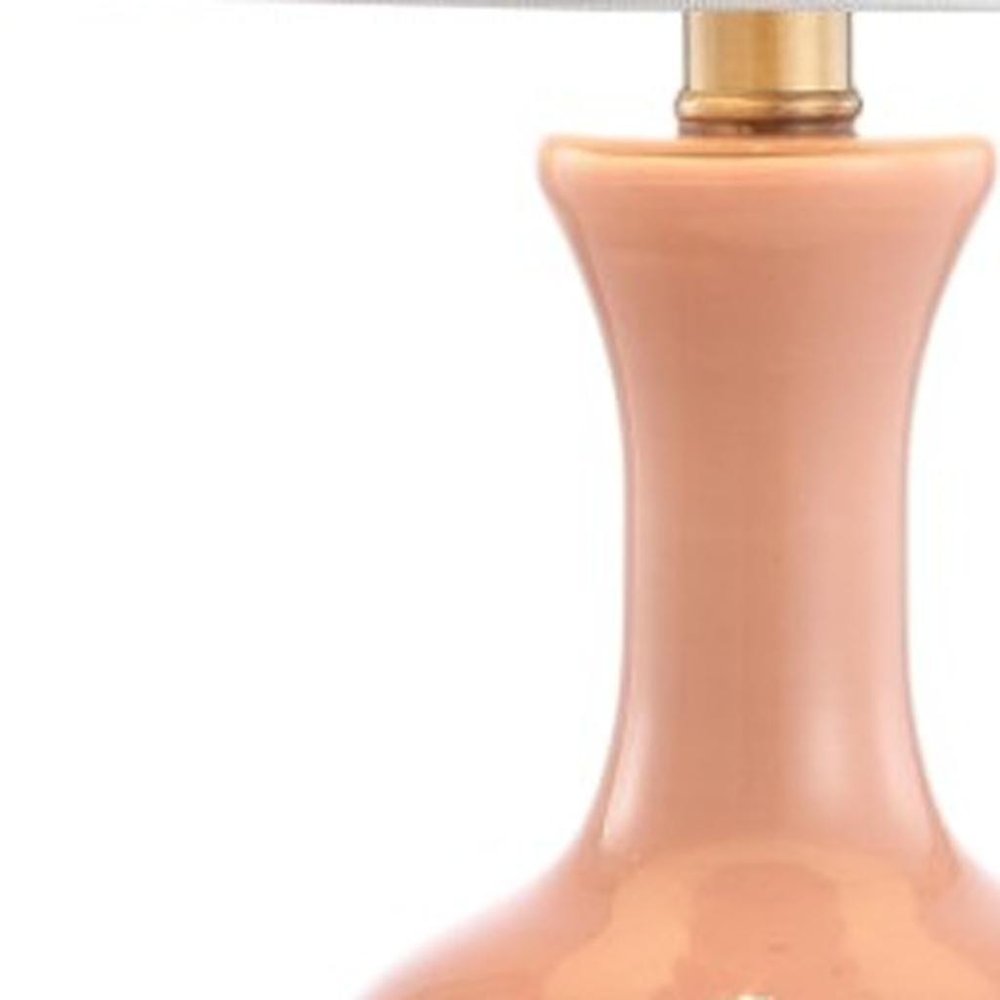 Set of Two 22" Gold Novelty Table Lamps With Drum Shades