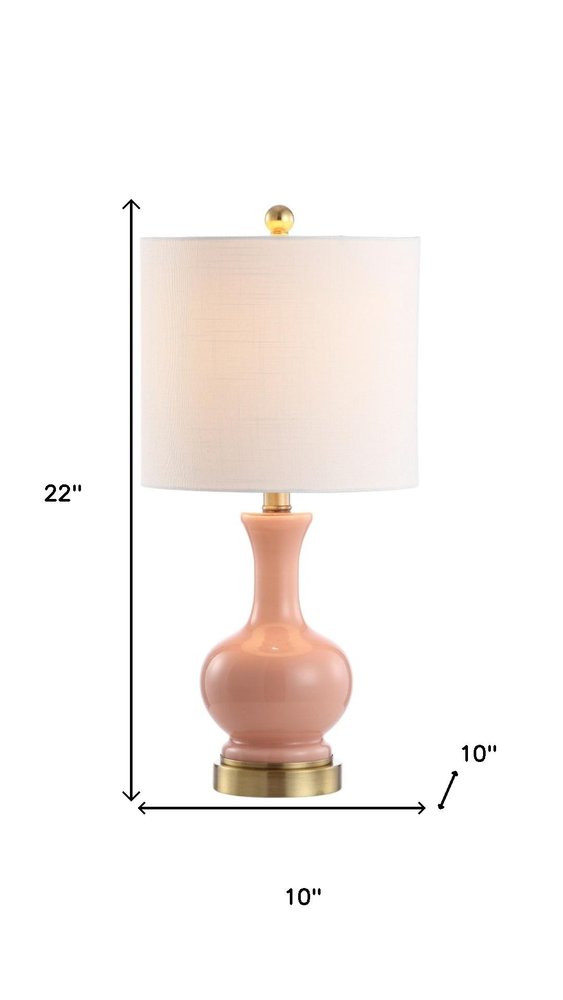 Set of Two 22" Gold Novelty Table Lamps With Drum Shades