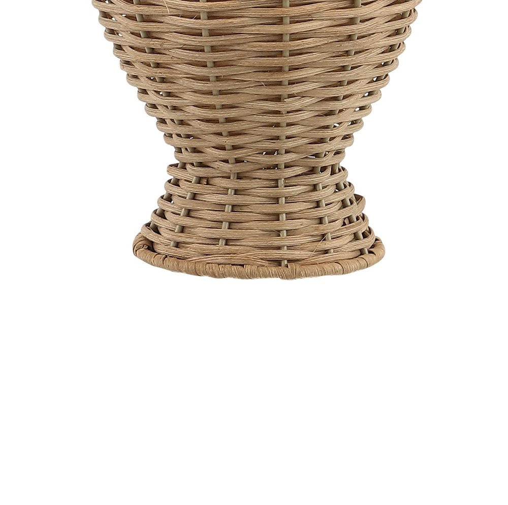 Set of Two 21" Light Brown Urn Table Lamps With Empire Shades on a white background