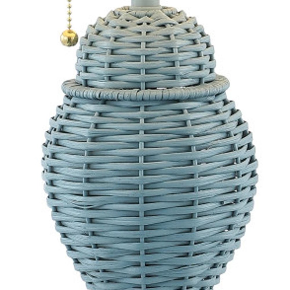 Set of Two 21" Blue Urn Table Lamps With Empire Shades
