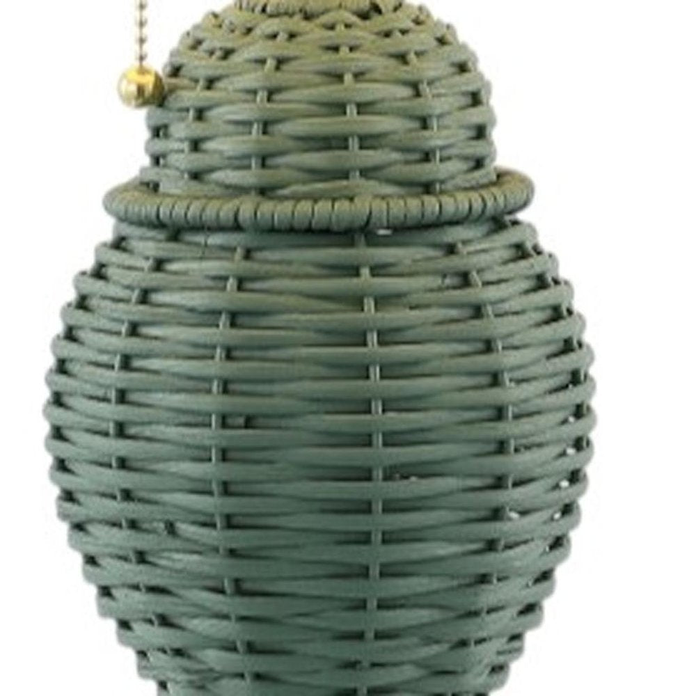 Set of Two 21" Green Urn Bedside Lamps With Empire Shades