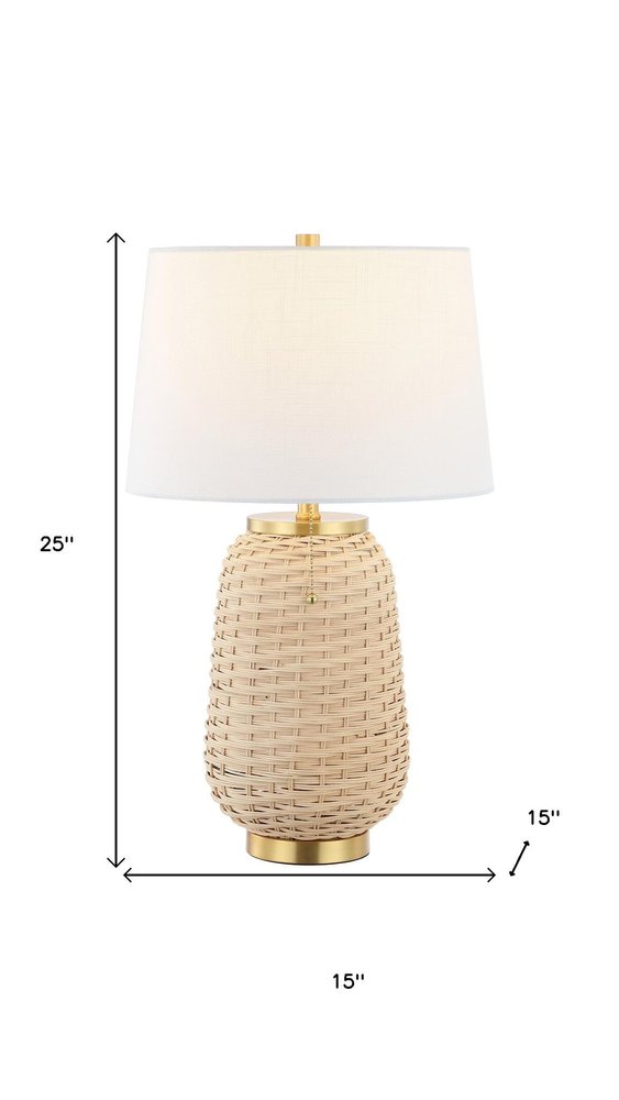 25" Gold Urn Table Lamp With Empire Shade. Table lamp isolated on a plain white background, finished in gold.