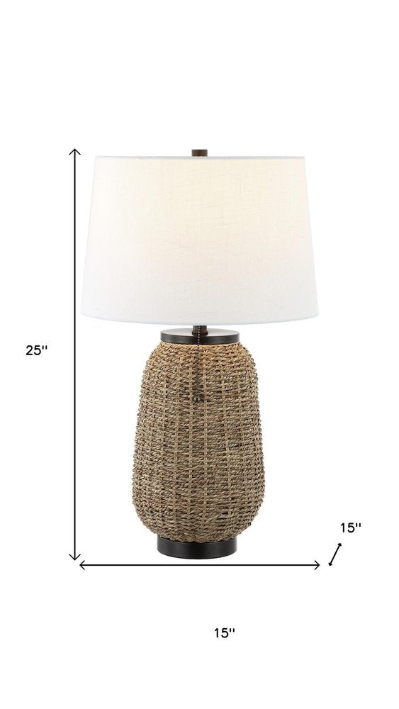 25" Antiqued Bronze Urn Table Lamp With Empire Shade. Table lamp isolated on a plain white background, finished in bronze.