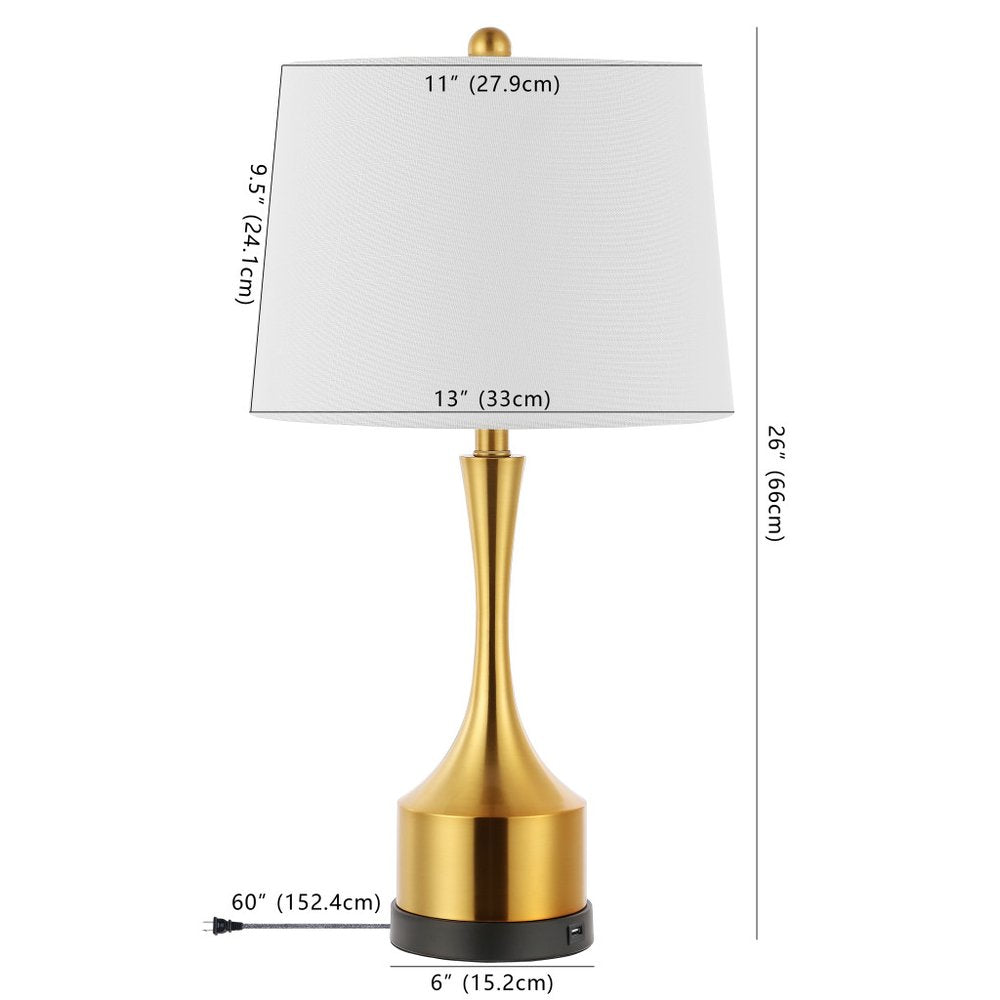 Set of Two 26" Black Table Lamps With Empire Shades
