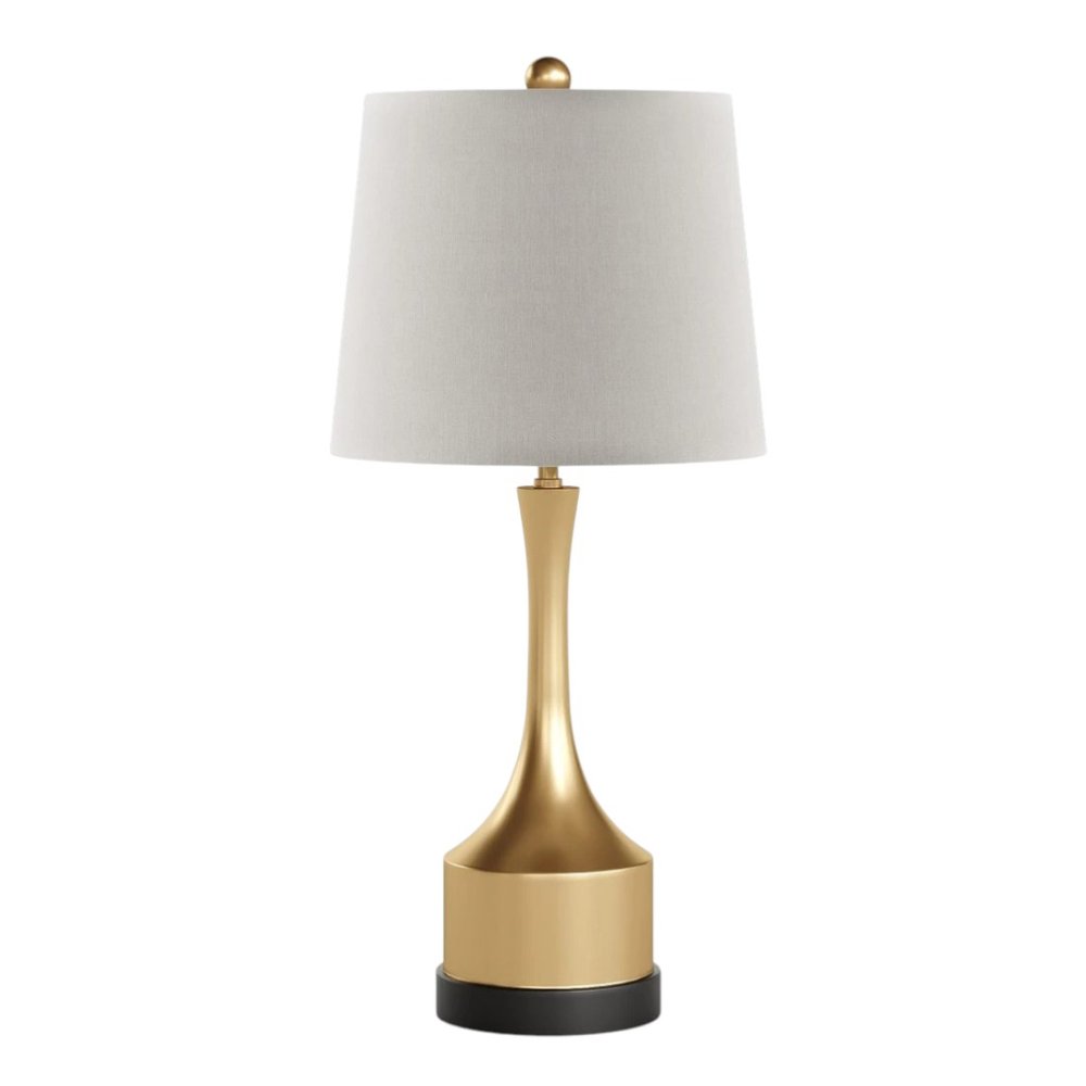 Set of Two 26" Black Table Lamps With Empire Shades