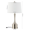 Set of Two 26" Nickel Novelty Table Lamps With Empire Shades on a white background