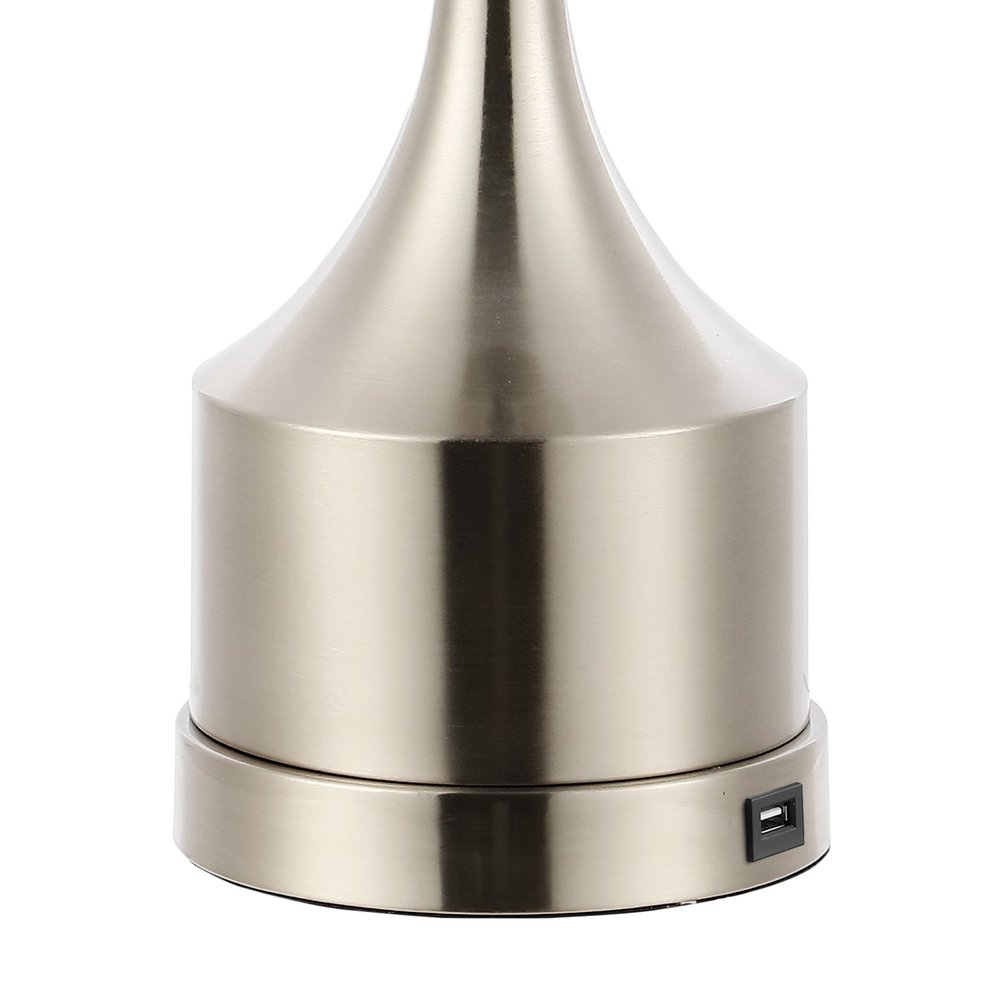 Set of Two 26" Nickel Novelty Table Lamps With Empire Shades - SKU 716027