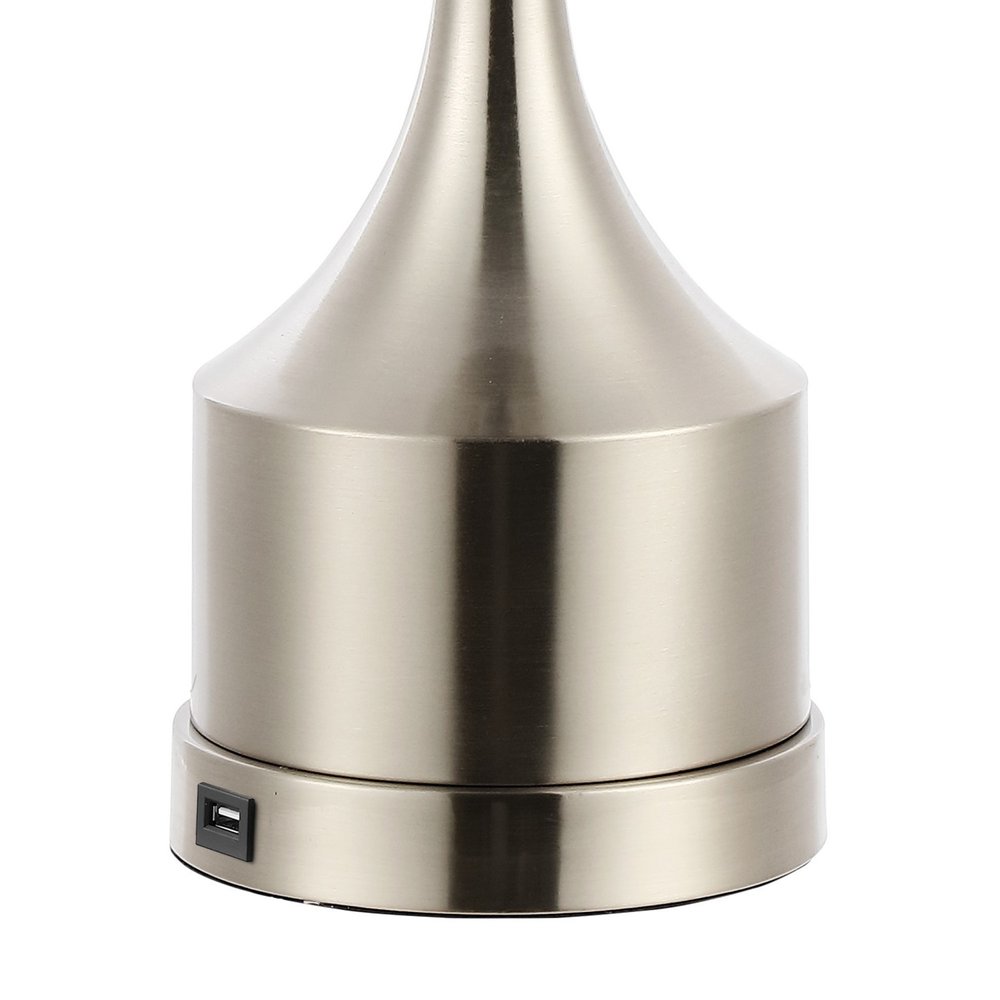 Set of Two 26" Nickel Novelty Table Lamps With Empire Shades - SKU 716027