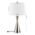 Set of Two 26" Nickel Novelty Table Lamps With Empire Shades on a white background