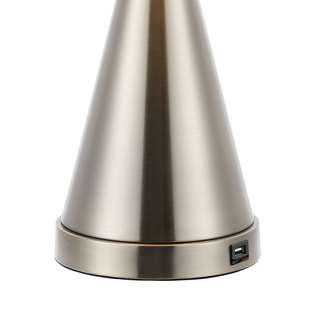 Set of Two 26" Nickel Novelty Table Lamps With Empire Shades - SKU 716029