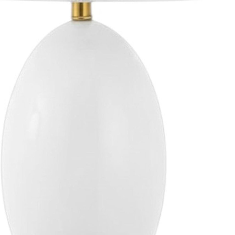 27" Gold Novelty Table Lamp With Empire Shade. Table lamp isolated on a plain white background, finished in gold.