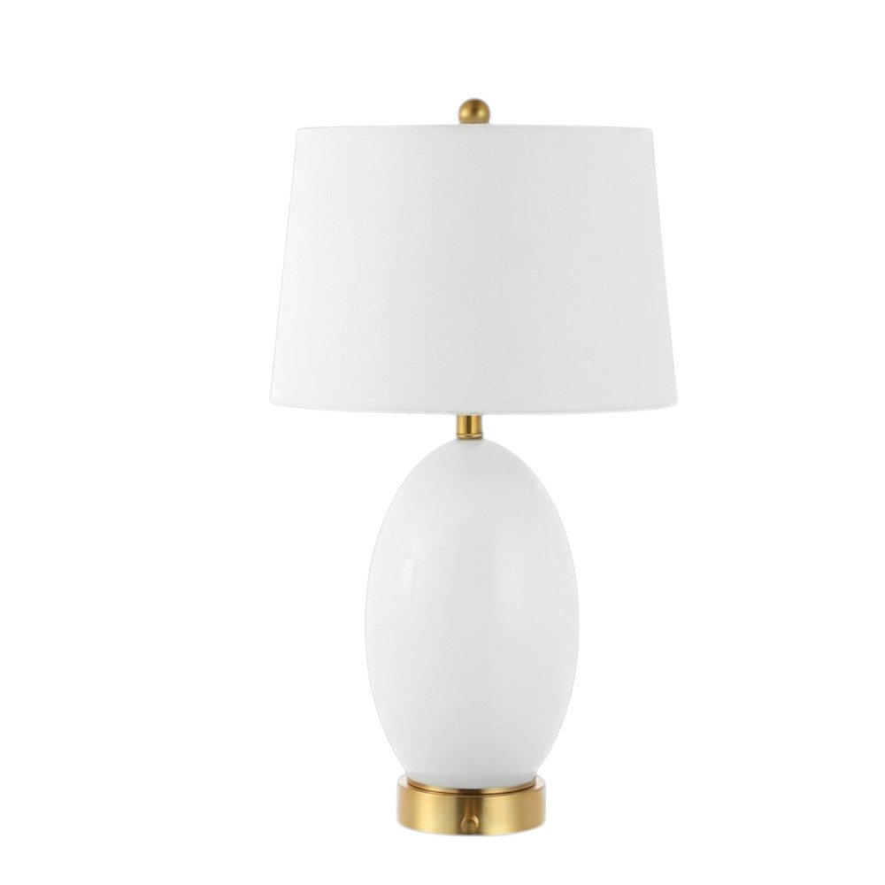 27" Gold Novelty Table Lamp With Empire Shade. Table lamp isolated on a plain white background, finished in gold.