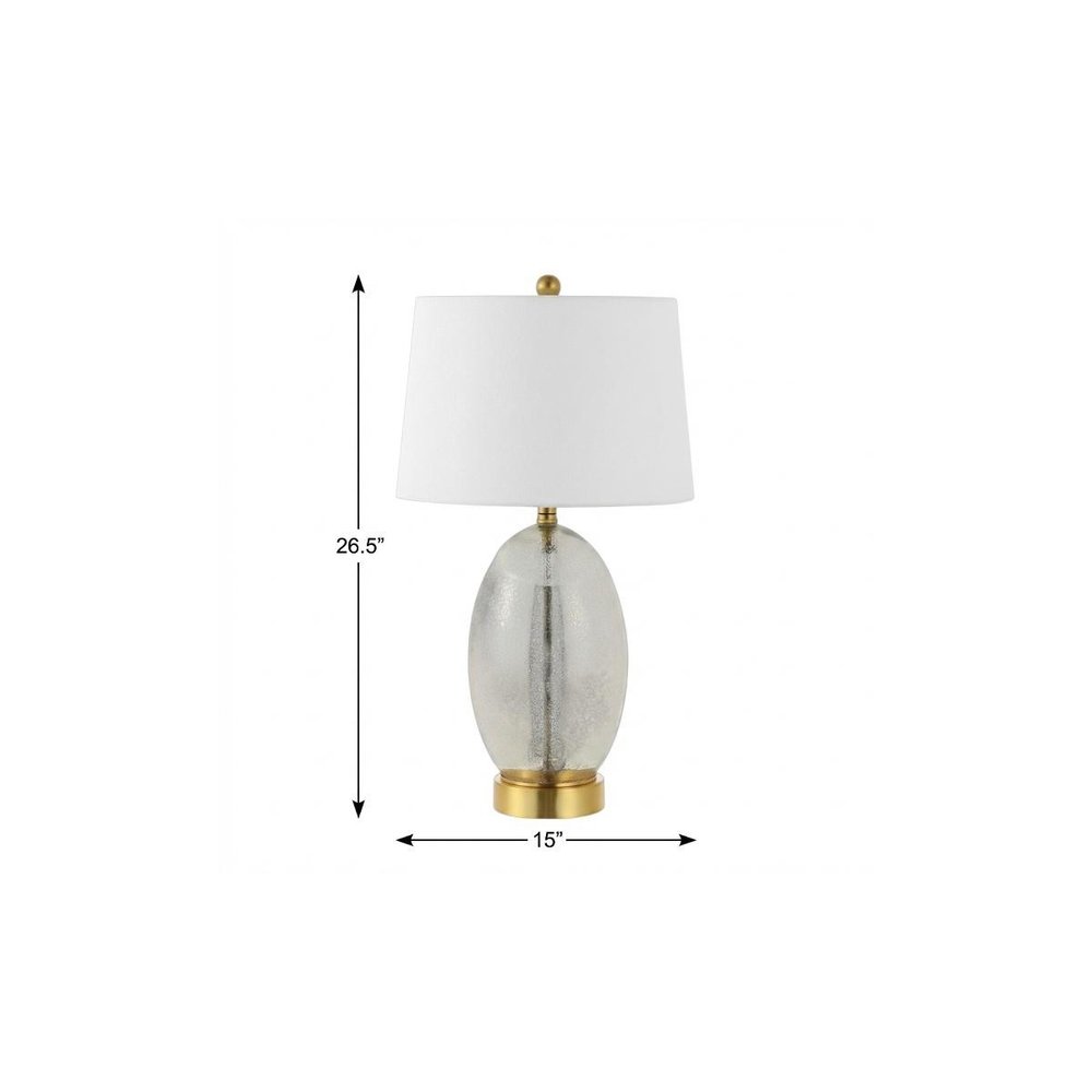 27" Gold Novelty Table Lamp With Empire Shade. Table lamp isolated on a plain white background, showing its gold color.