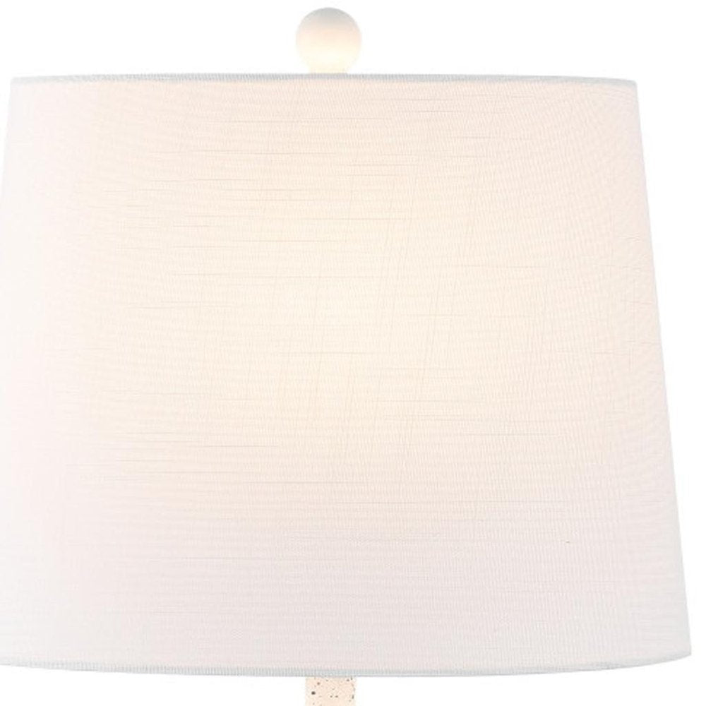 24" White Gourd Table Lamp With Novelty Shade. Table lamp isolated on a plain white background, in a white finish.