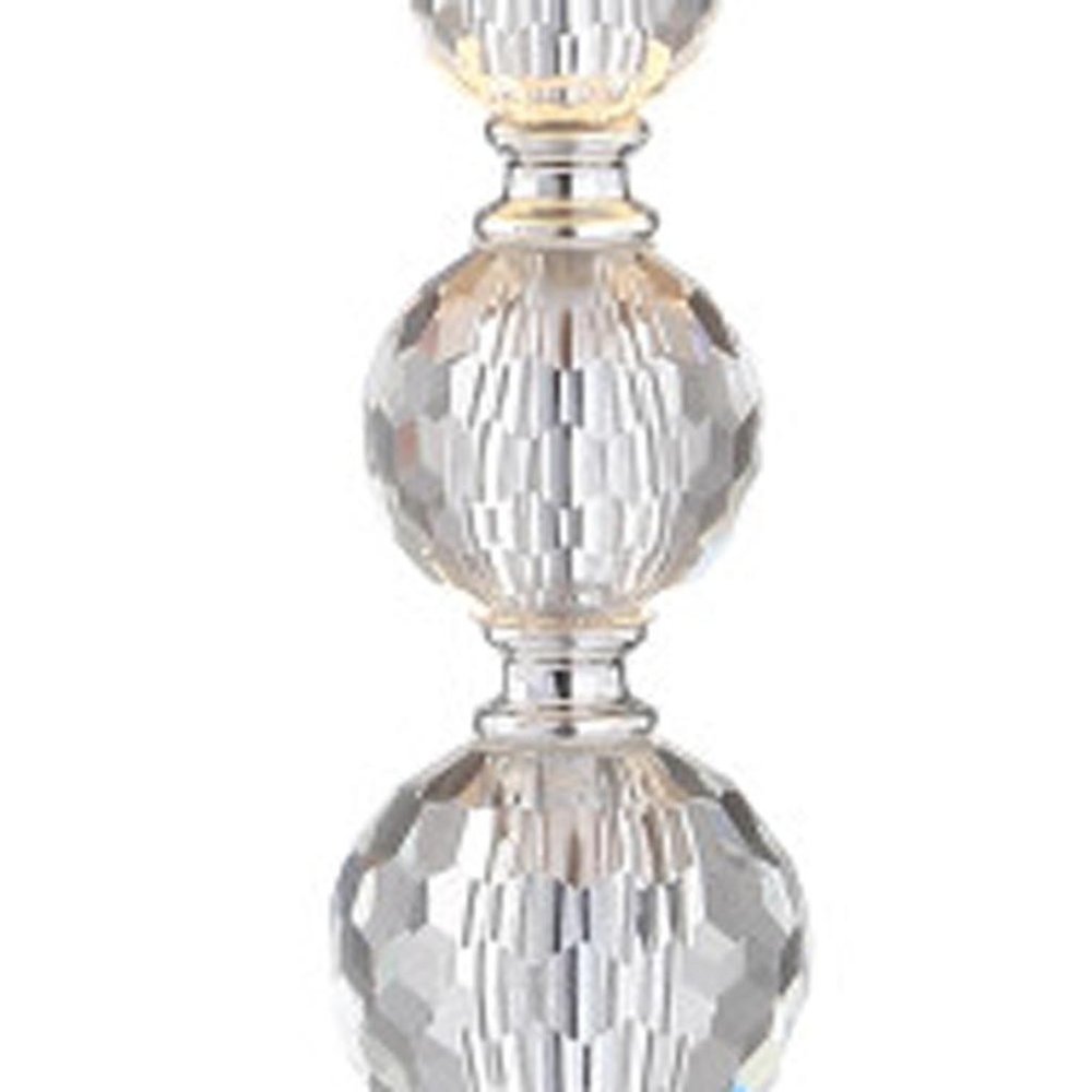 Set of Two 27" Clear Table Lamps With Drum Shades
