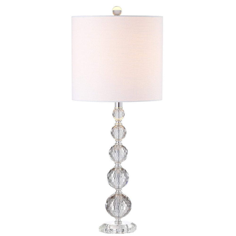Set of Two 27" Clear Table Lamps With Drum Shades