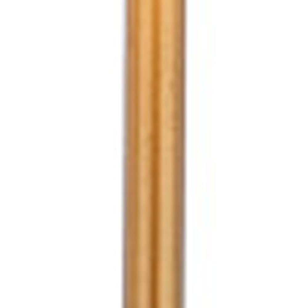 Set of Two 27" White And Brass Table Lamps With Drum Shades on a white background