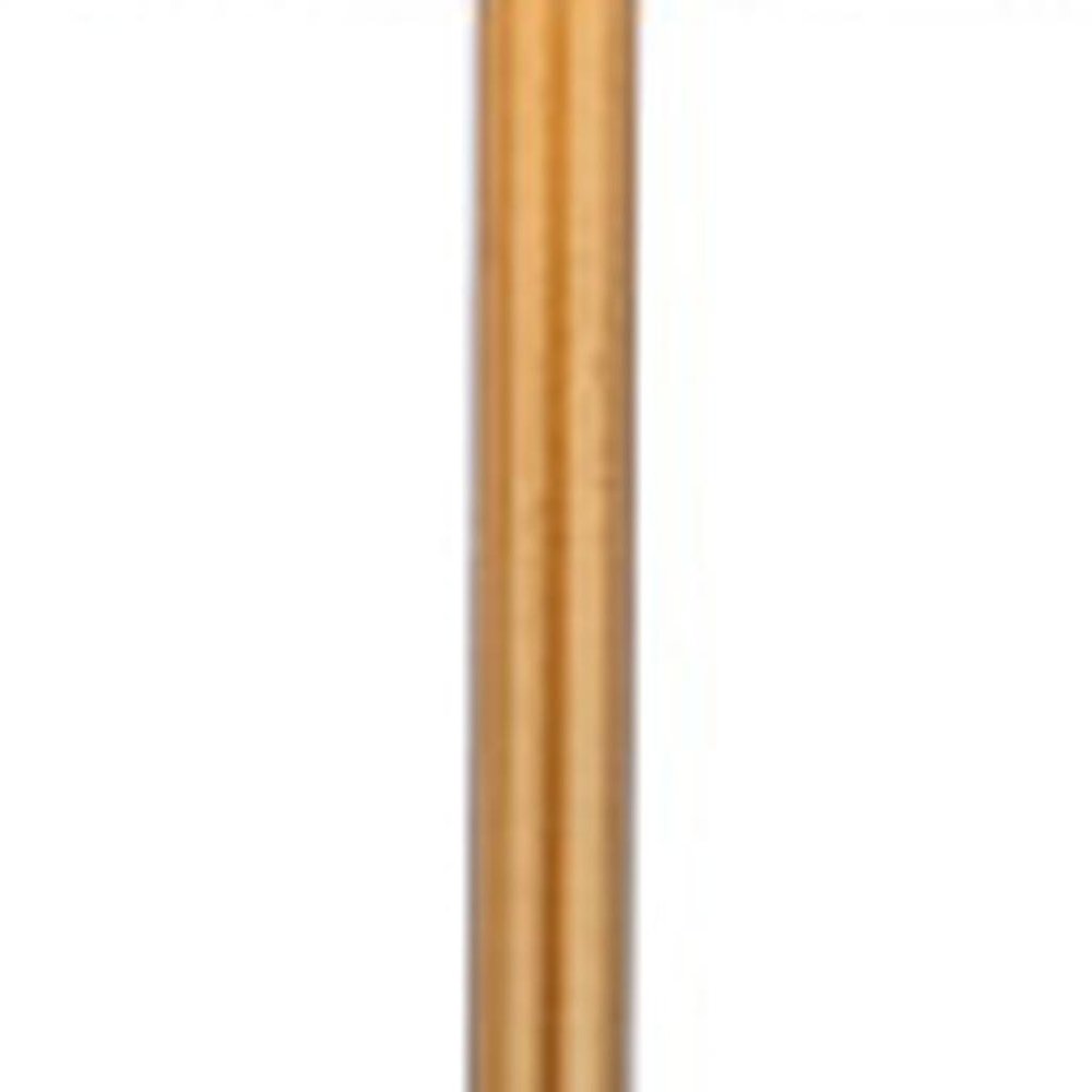 Set of Two 27" White And Brass Table Lamps With Drum Shades on a white background