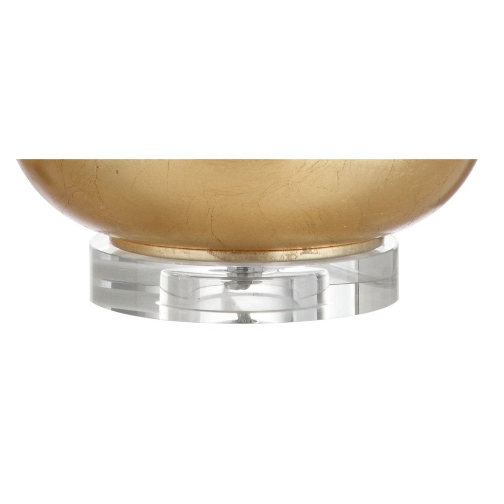 25" Clear Novelty Table Lamp With Drum Shade. Table lamp isolated on a plain white background, finished in clear.