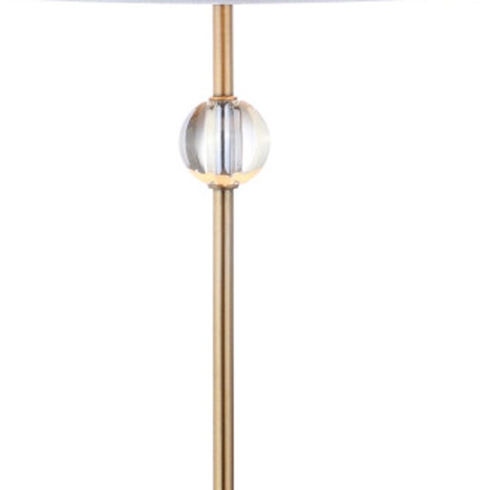 Set of Two 30" White Table Lamps With Drum Shades on a white background