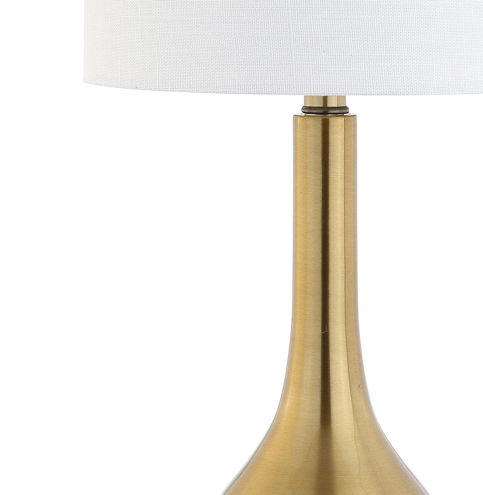 25" Clear Gourd Table Lamp With Drum Shade. Table lamp isolated on a plain white background.