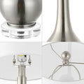 Set of Two 25" Clear Gourd Table Lamps With Drum Shades on a white background