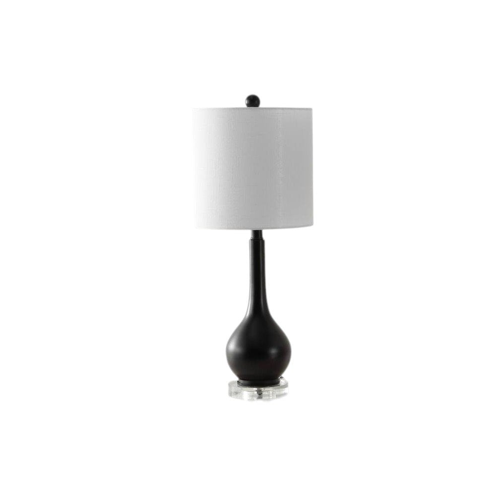 Set of Two 25" Clear Gourd Table Lamps With Drum Shades - SKU 716061