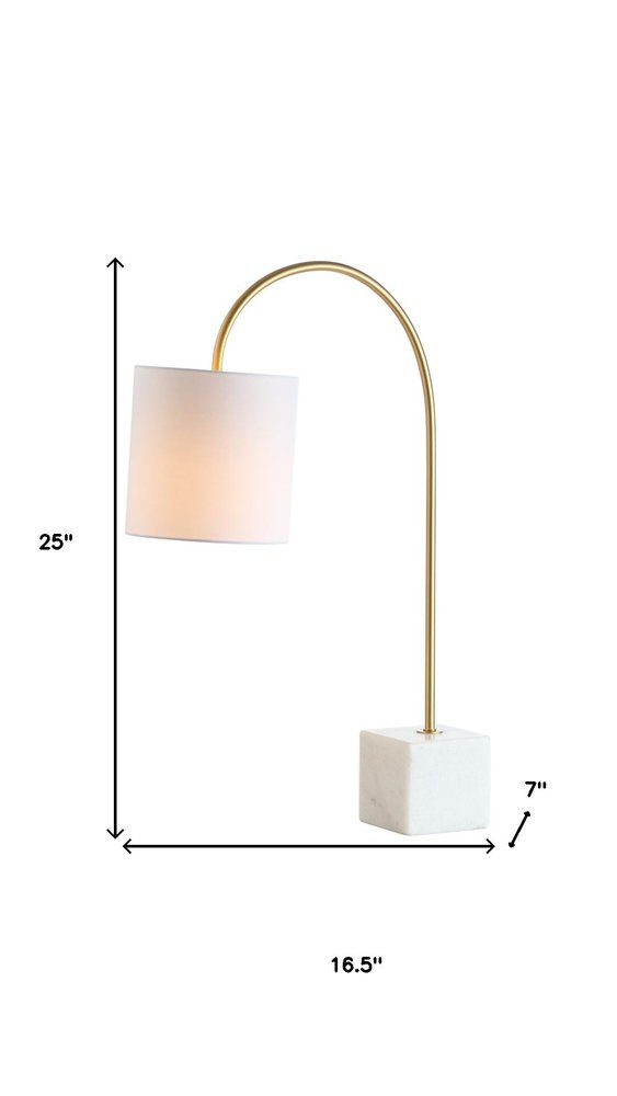 25" White Novelty Table Lamp With Drum Shade. Table lamp isolated on a plain white background, finished in white.