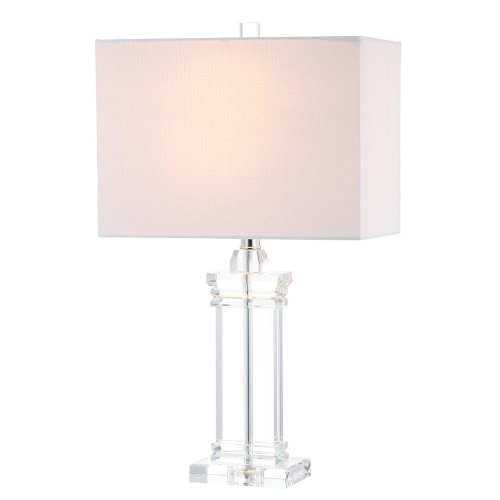 25" Clear Novelty Table Lamp With Shade. Table lamp isolated on a plain white background, finished in clear.
