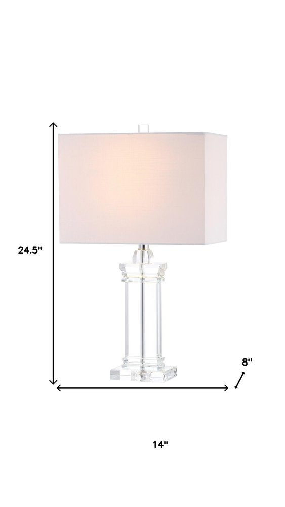 25" Clear Novelty Table Lamp With Shade. Table lamp isolated on a plain white background.