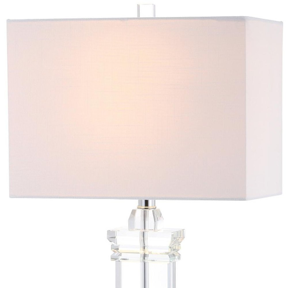 25" Clear Novelty Table Lamp With Shade. Table lamp isolated on a plain white background.