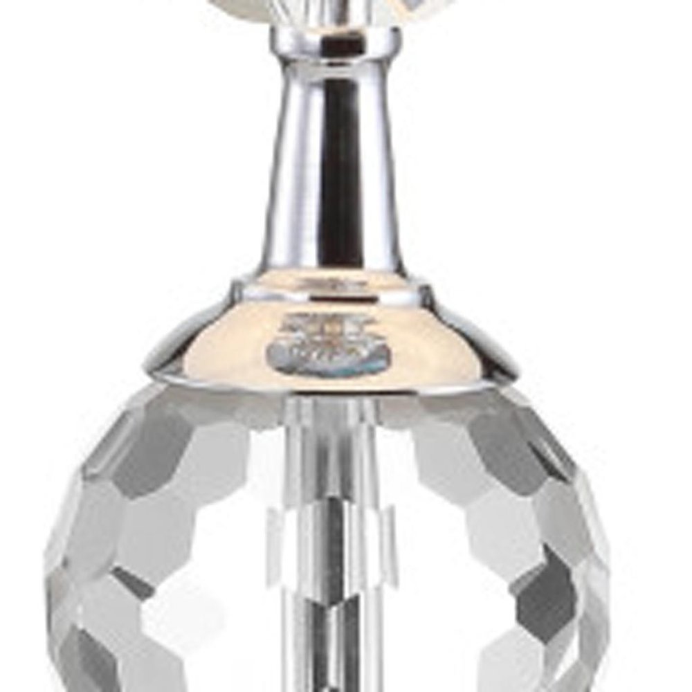 26" Silver Urn Bedside Lamp With Empire Shade. Lamp isolated on a plain white background, showing its silver color.