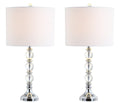 Set of Two 26" Silver Table Lamps With Drum Shades