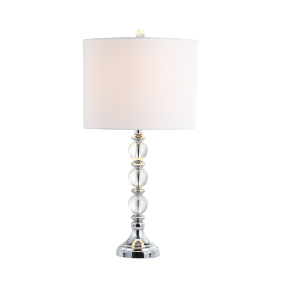 Set of Two 26" Silver Table Lamps With Drum Shades