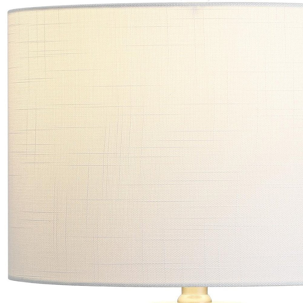 Set of Two 21" Clear Novelty Table Lamps With Drum Shades
