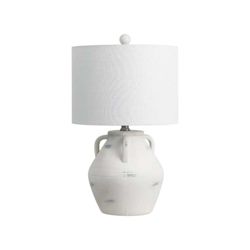 Set of Two 21" Clear Novelty Table Lamps With Drum Shades