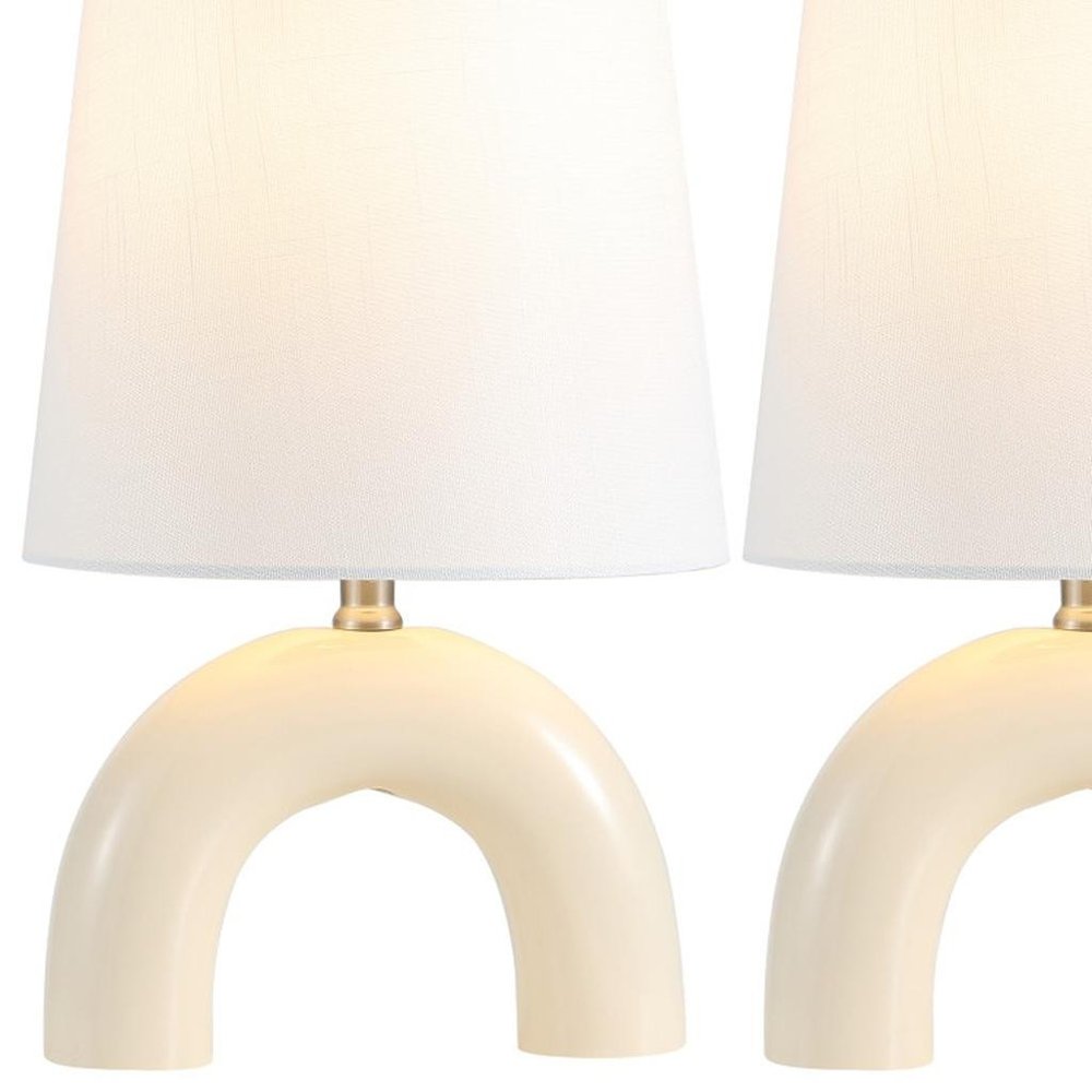 Set of Two 18" Clear Novelty Table Lamps With Empire Shades