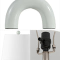 Set of Two 18" White Geometric Arched Lamps With Empire Shades