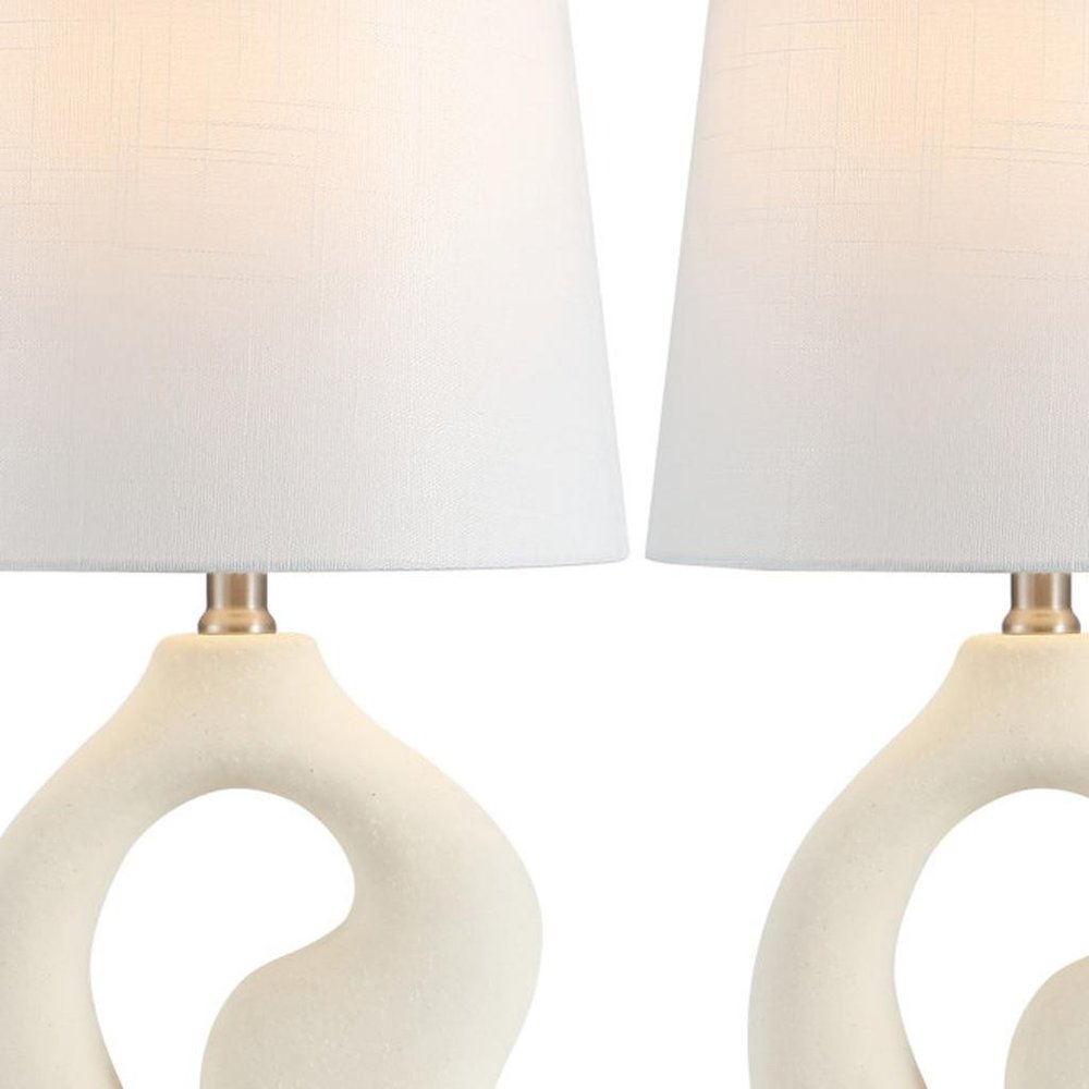 Set of Two 19" Clear Novelty Table Lamps With Empire Shades