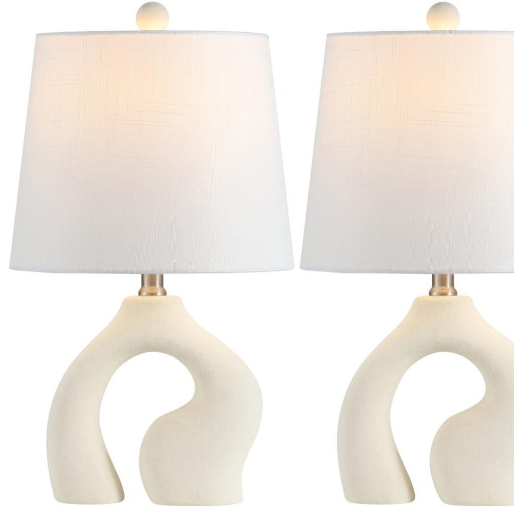 Set of Two 19" Clear Novelty Table Lamps With Empire Shades