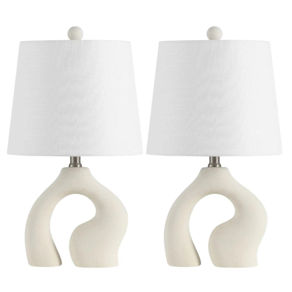 Set of Two 19" Clear Novelty Table Lamps With Empire Shades