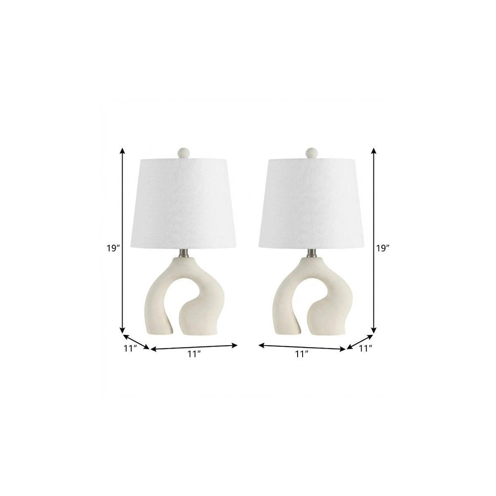 Set of Two 19" Clear Novelty Table Lamps With Empire Shades