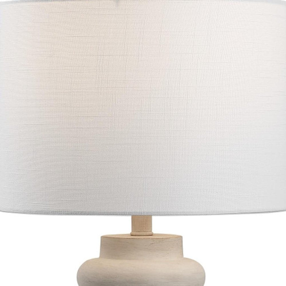 26" Clear Round Table Lamp With Drum Shade. Table lamp isolated on a plain white background, in a clear finish.