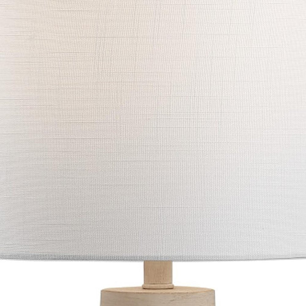 26" Clear Round Table Lamp With Drum Shade. Table lamp isolated on a plain white background, showing its clear color.