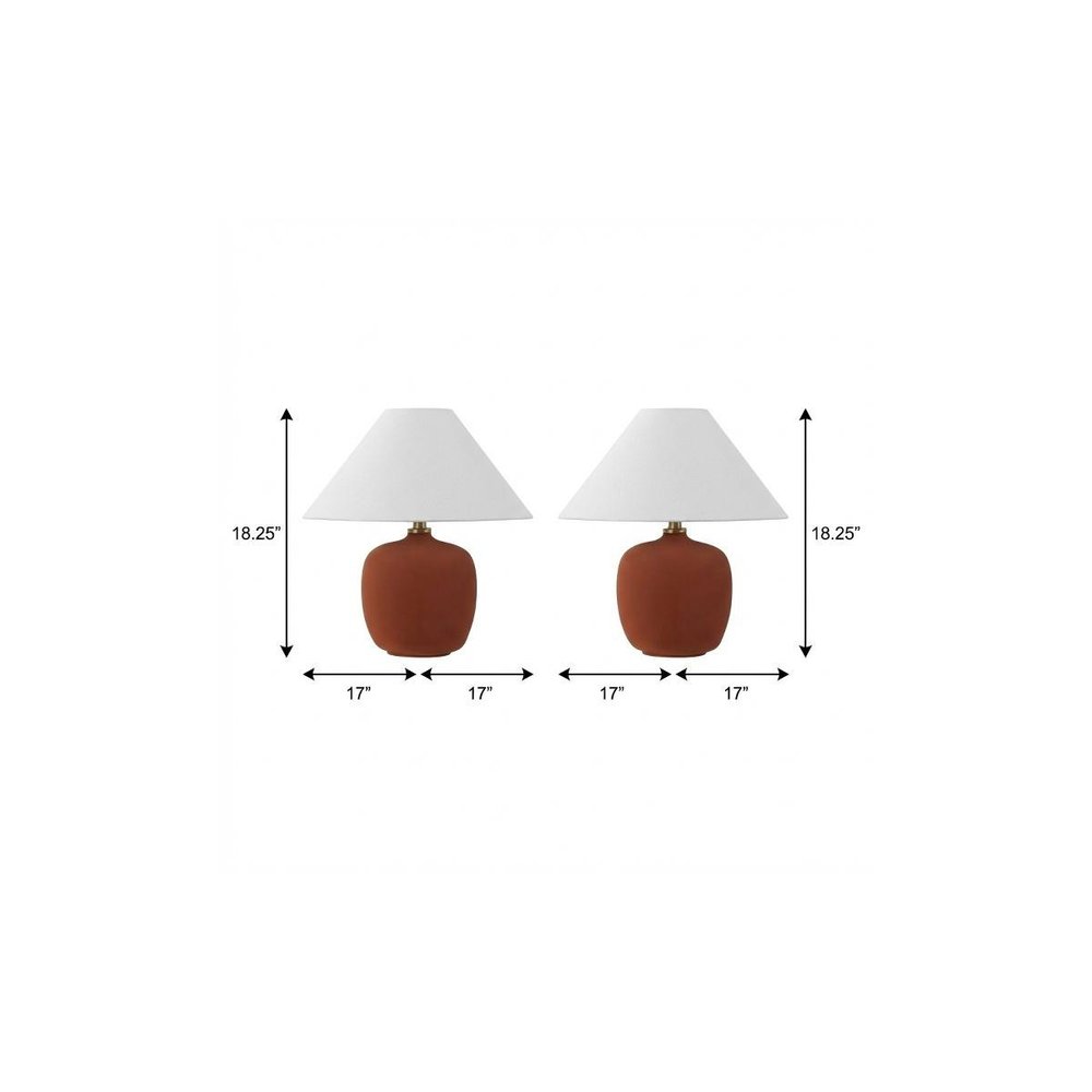 Set of Two 18" Clear Novelty Table Lamps With Empire Shades