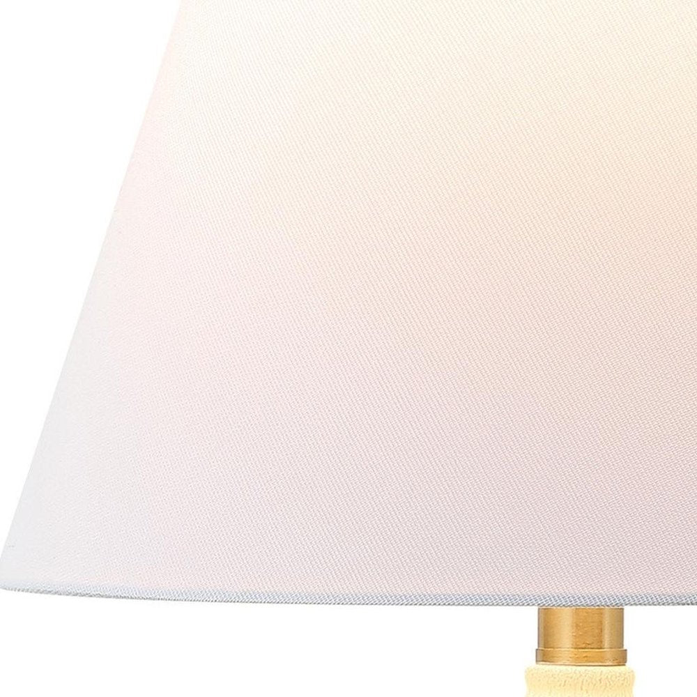 Set of Two 18" Clear Novelty Table Lamps With Cone Shades on a white background