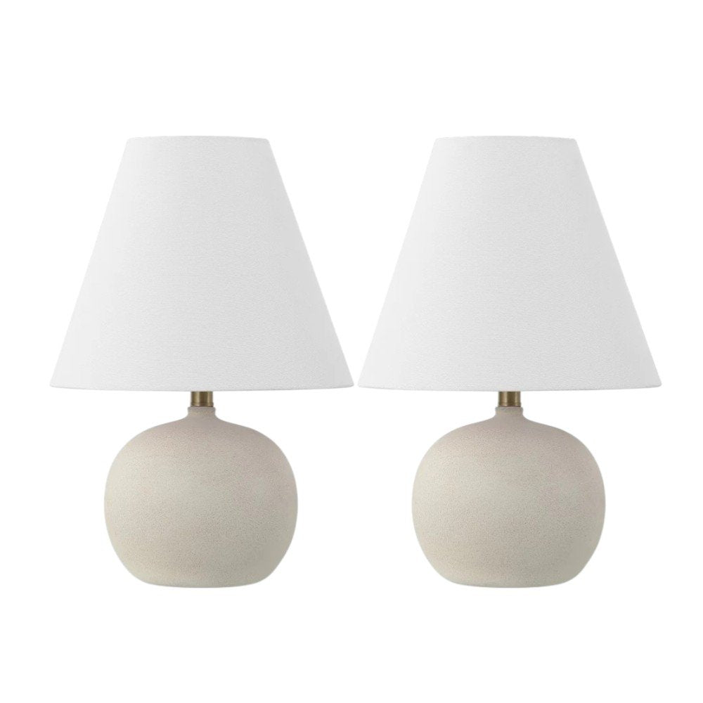 Set of Two 18" Clear Novelty Table Lamps With Cone Shades
